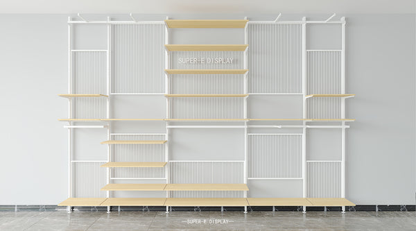 Elegant Wall Mounted Tote Bag Display Rack Shelf with LED Light