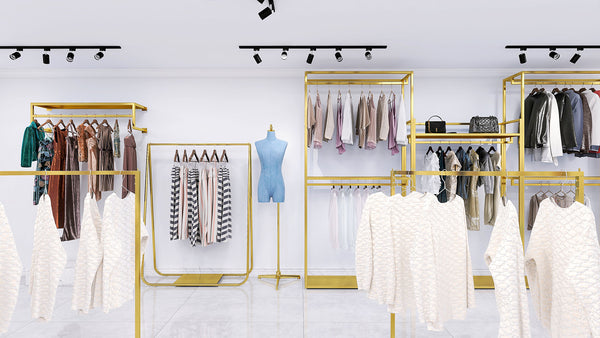 Clean Modular Clothing Displays for Boutiques Store