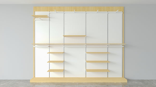 White Pegboard Wall Panel Handbag Shop Display Shelf
