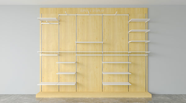 White Pegboard Wall Panel Handbag Shop Display Shelf