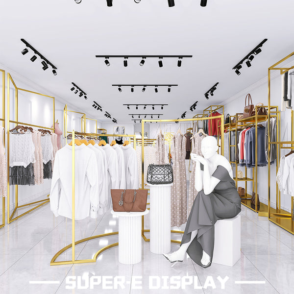 Clean Modular Clothing Displays for Boutiques Store