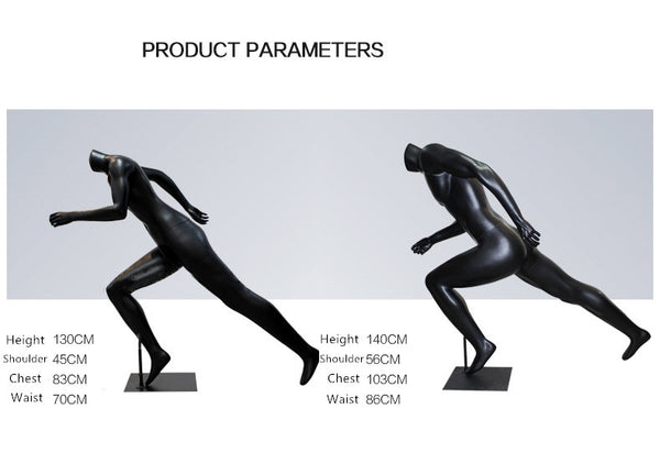 sports store window display black fiberglass male mannequin dummy