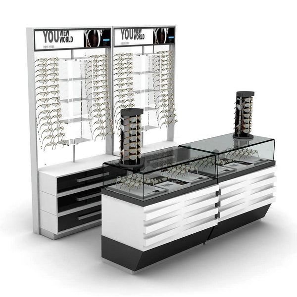 Modern custom optical eyewear counter display cabinets