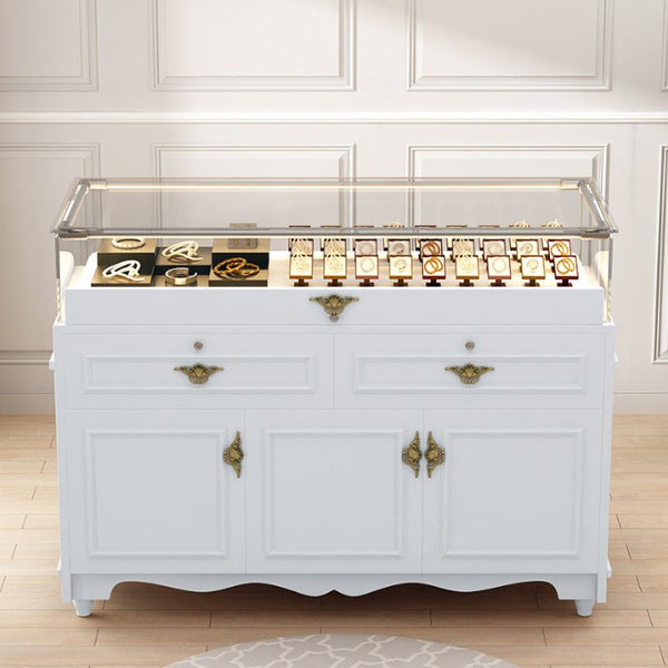 Hot Glass Jewelry Watches Display Cabinet with Led Lights