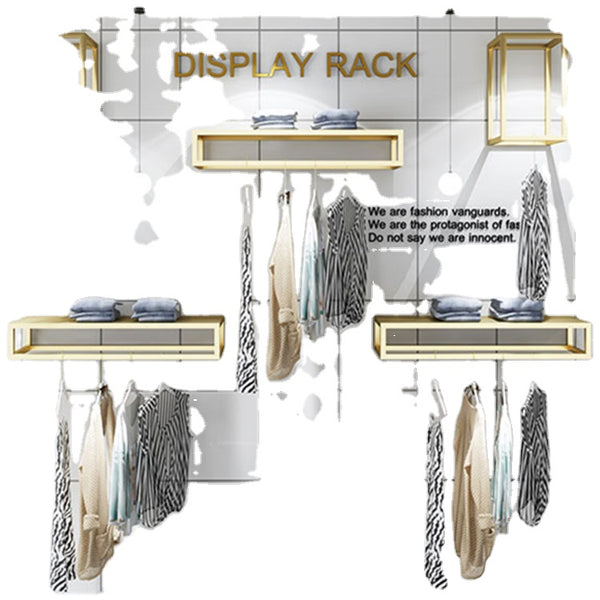 Gold Wall Rack Clothing Hanger for Clothing Store
