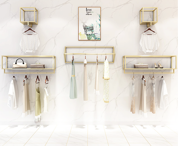 Wholesale Gold Metal Display Racks for Clothes Store
