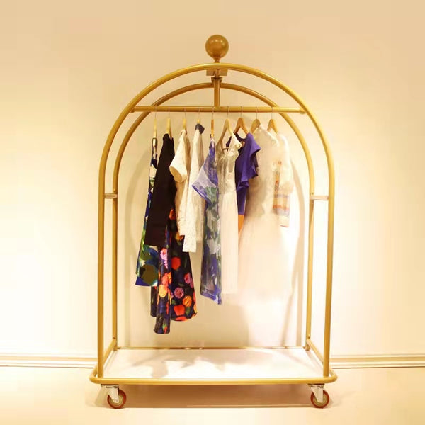 Customized Metal Gold Clothing Displays Racks