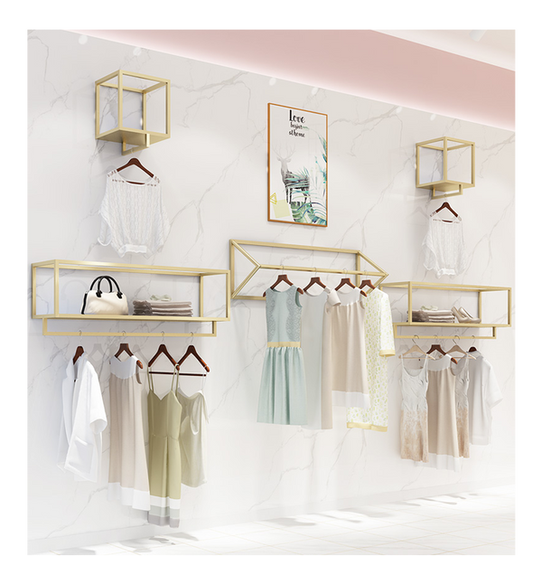 women's children's clothing gold wall hanger