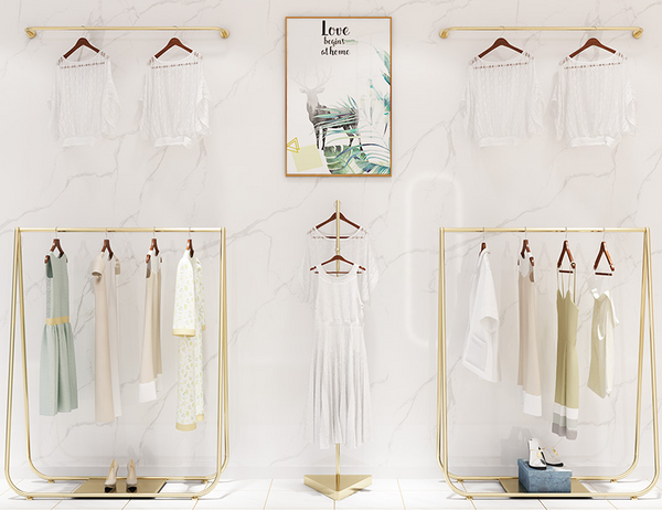 clothing shop clothes gold stand rack display for sale