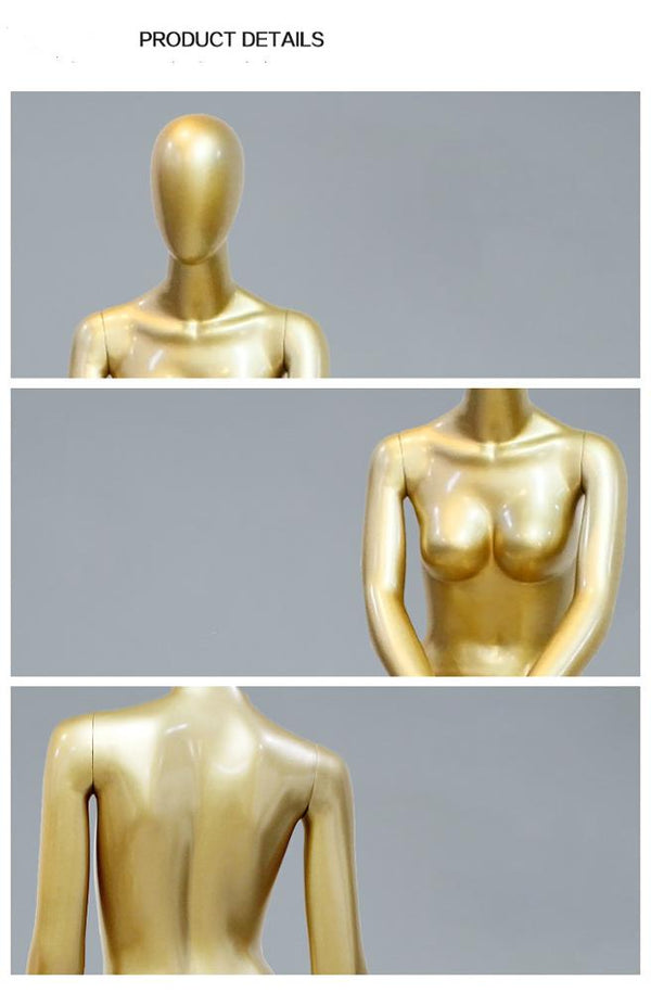 Gold Fiberglass Full Body Female Mannequins