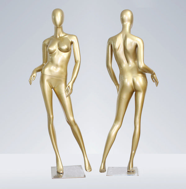 Gold Fiberglass Full Body Female Mannequins