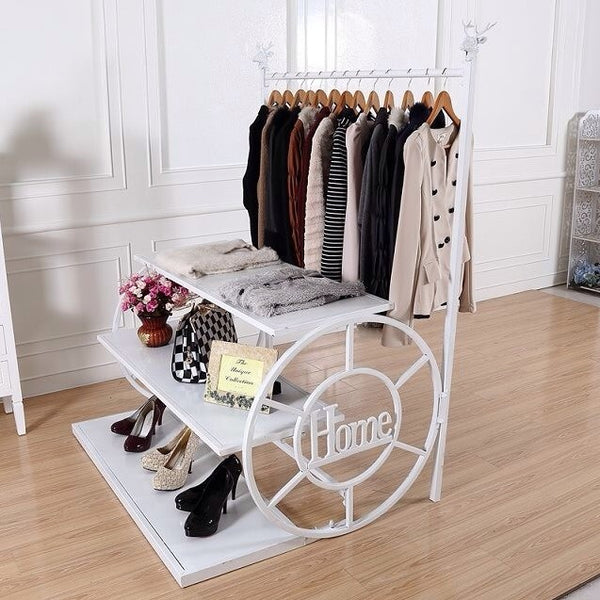 Modern metal cloth shoe display rack