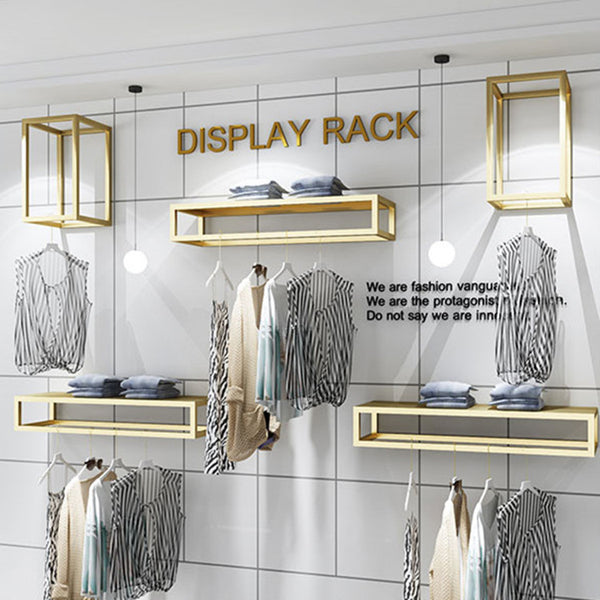 Gold Wall Rack Clothing Hanger for Clothing Store