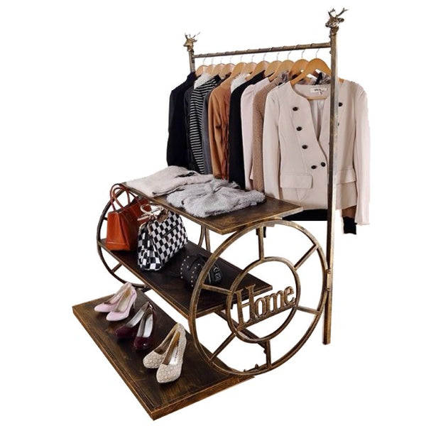 Modern metal cloth shoe display rack