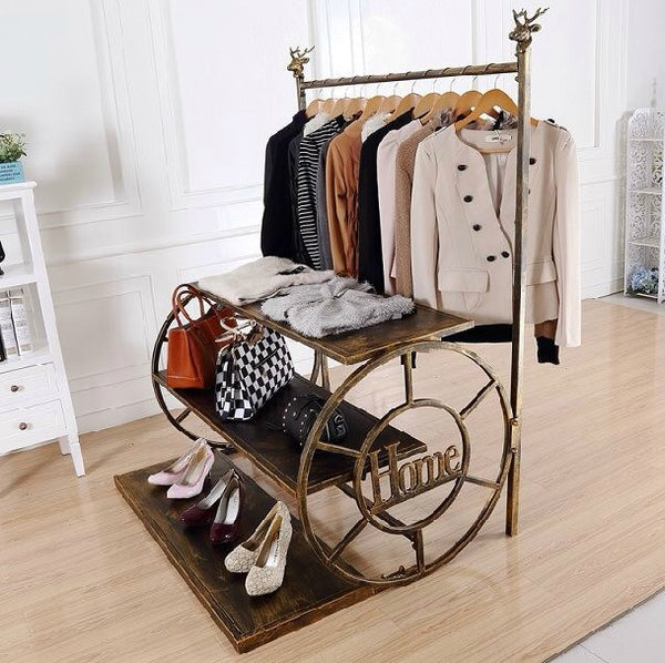 Modern metal cloth shoe display rack