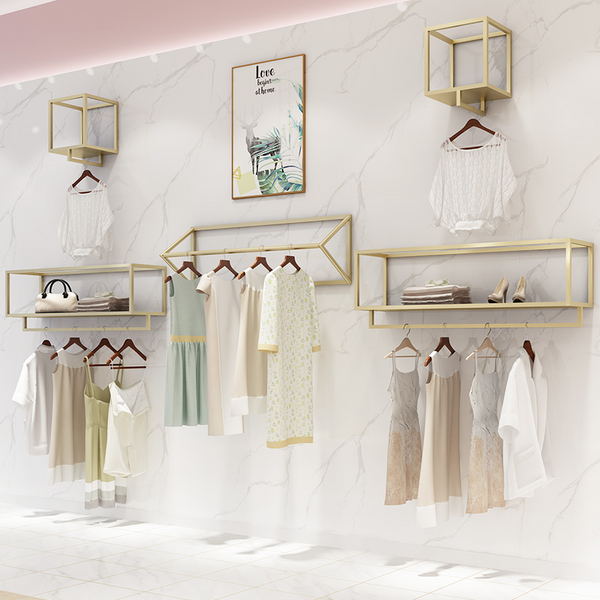 women's children's clothing gold wall hanger