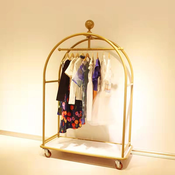 Customized Metal Gold Clothing Displays Racks