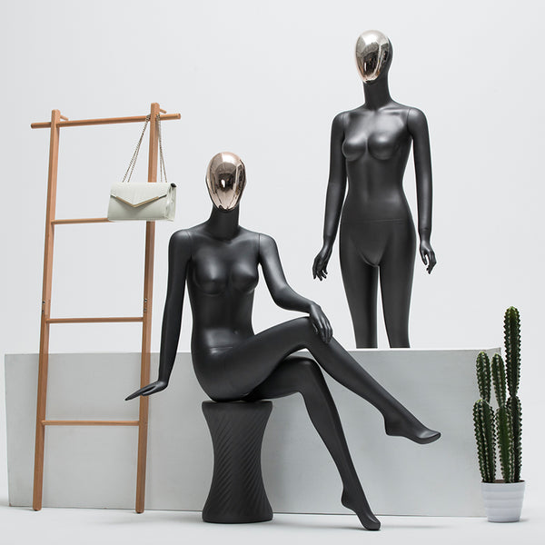 black fiberglass adult female full body mannequin