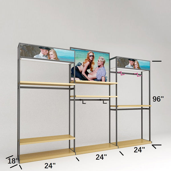 Wooden T-Shirt Display Rack Clothes Stand