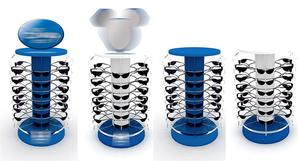 Optical Shop Rotatable Aluminium Sunglasses Display Stands