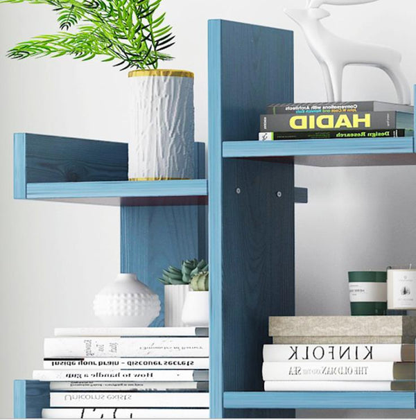 customized wooden storage shelf book display rack