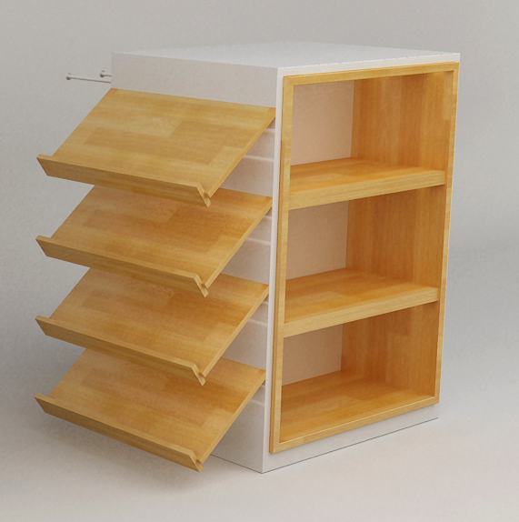 4 Layer Show Shelf Beddings Wooden Display Rack