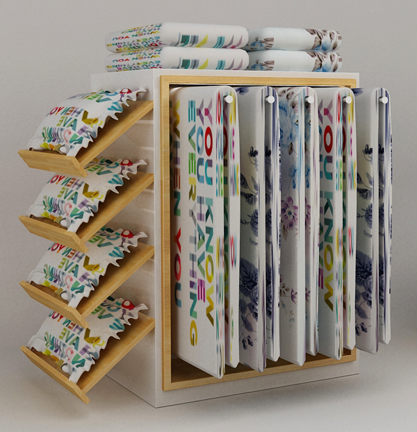 4 Layer Show Shelf Beddings Wooden Display Rack