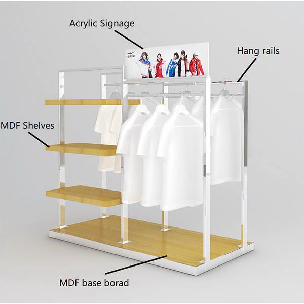 Wooden Retail Clothing Shop Stand Rack