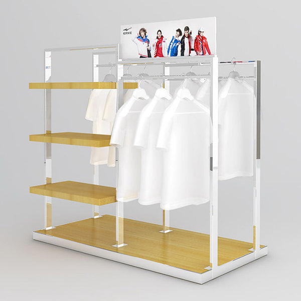 Wooden Retail Clothing Shop Stand Rack