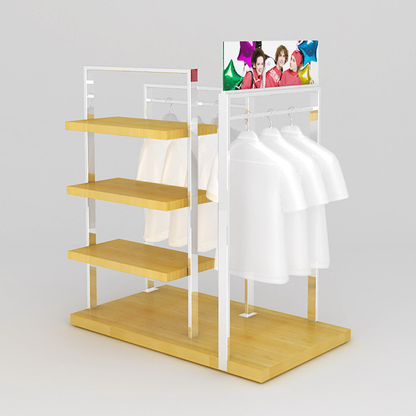 Wooden Retail Clothing Shop Stand Rack