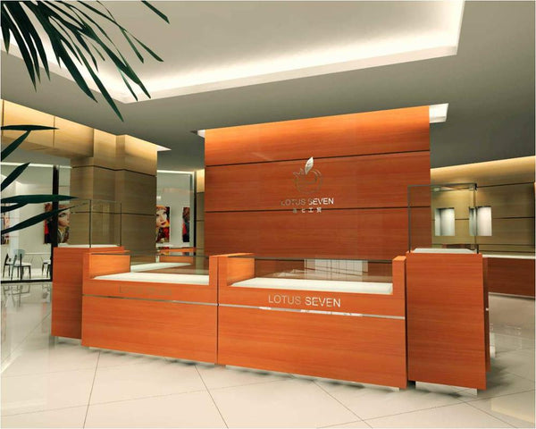 custom logo metal glass jewellery showcase cabinet