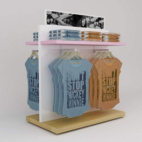 Wooden T-Shirt Display Rack Clothes Stand