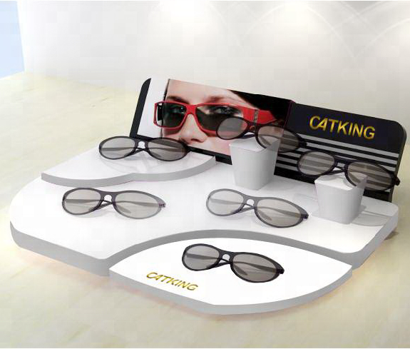 New style acrylic screen printing table top set glasses display stand