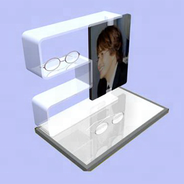 New style acrylic screen printing table top set glasses display stand