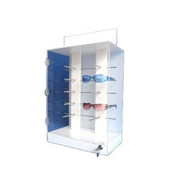 Acrylic Eyewear Display Stand Lockable Eyeglass Display Cabinet