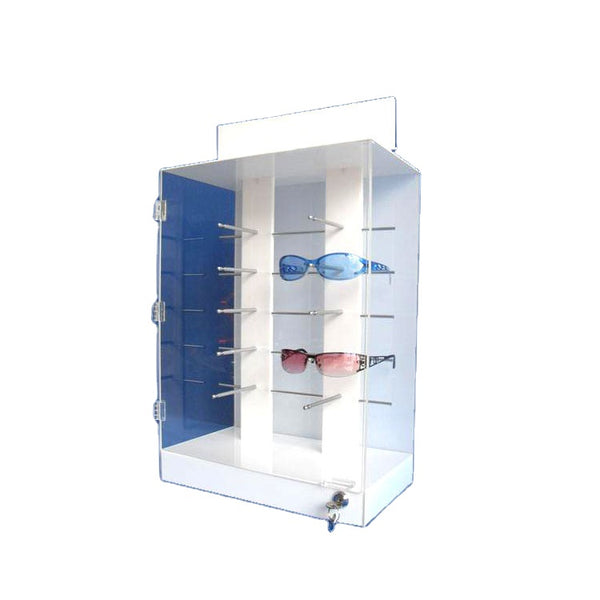 Acrylic Eyewear Display Stand Lockable Eyeglass Display Cabinet