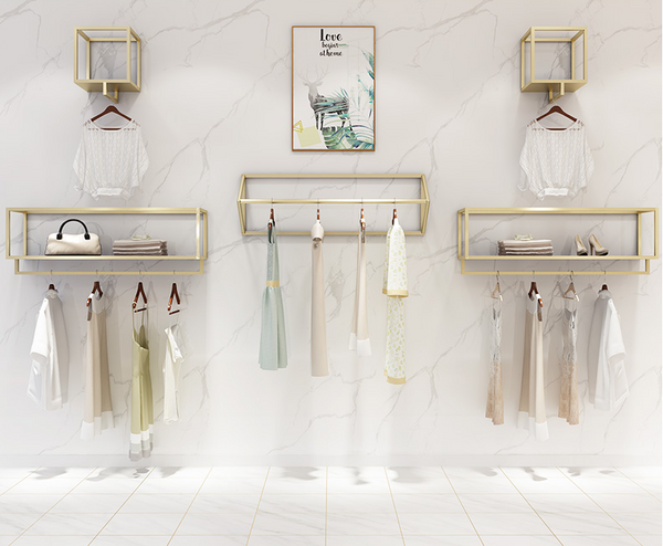 women's children's clothing gold wall hanger