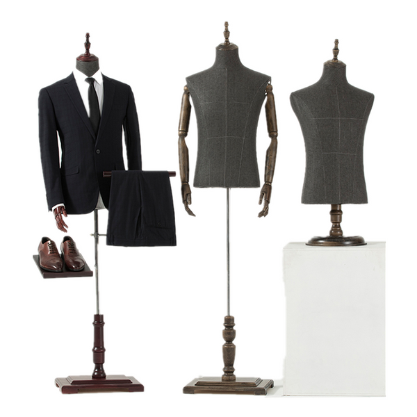 Male Dummy Adjustable Half Body Display Mannequin