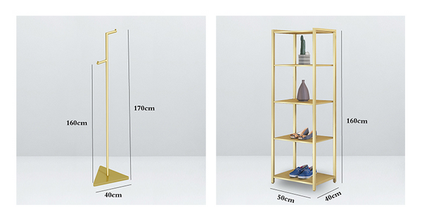 Gold Garment Display Rack Clothing Store Furniture
