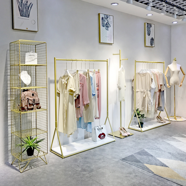 Clothing Store Metal Gold Display Stand