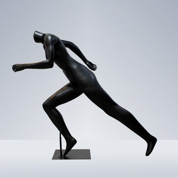 sports store window display black fiberglass male mannequin dummy