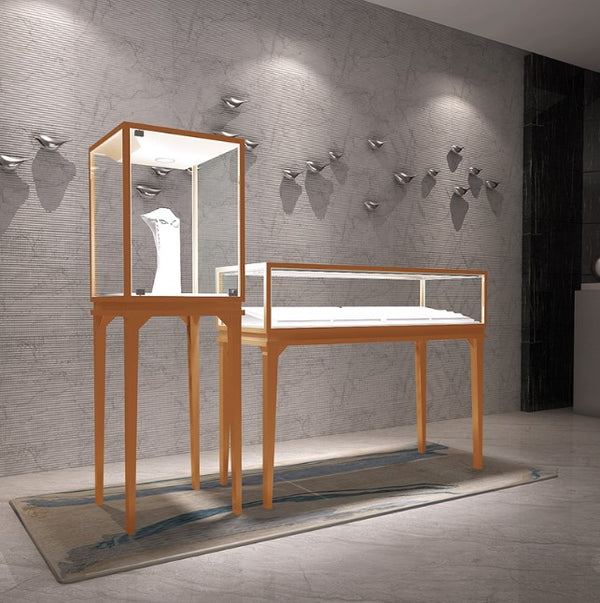 Hot Glass Jewelry Watches Display Cabinet with Led Lights
