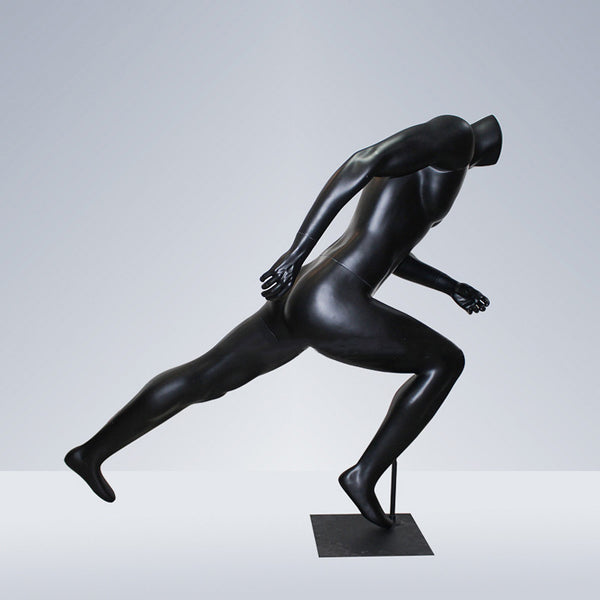 sports store window display black fiberglass male mannequin dummy