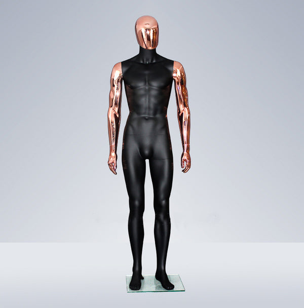 rose gold fiberglass plating female mannequin with stand