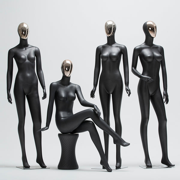 black fiberglass adult female full body mannequin