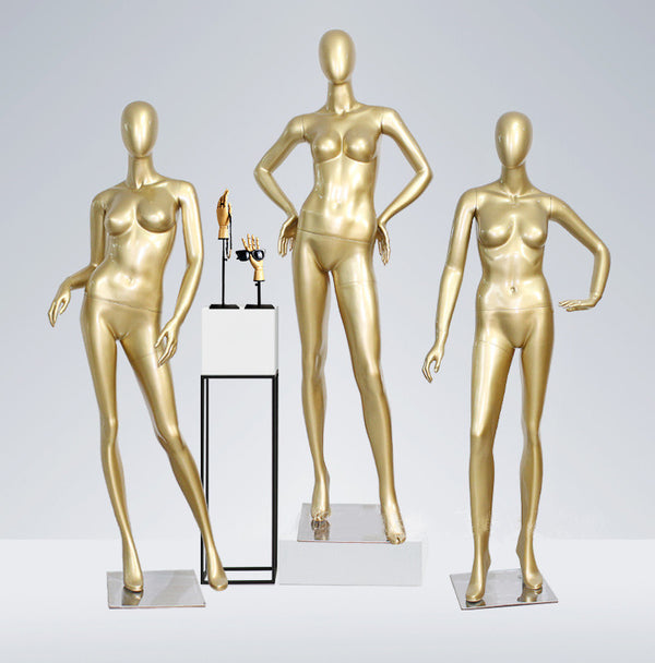 Gold Fiberglass Full Body Female Mannequins