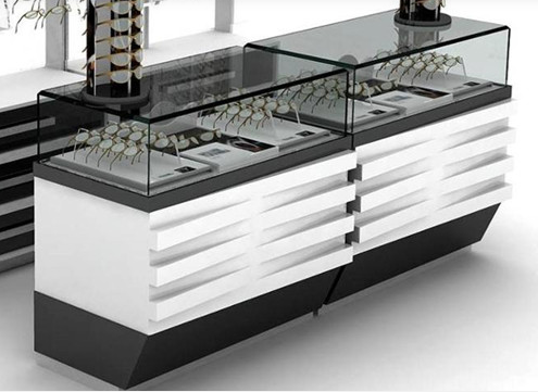 custom-made stainless steel jewelry display cabinets
