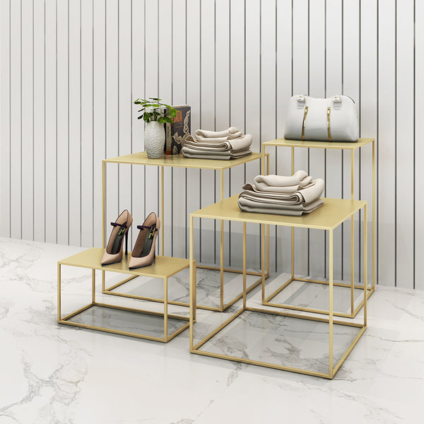 shoes and handbag high and low swing display rack table