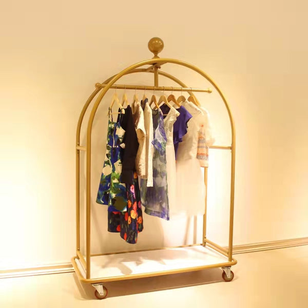 Customized Metal Gold Clothing Displays Racks