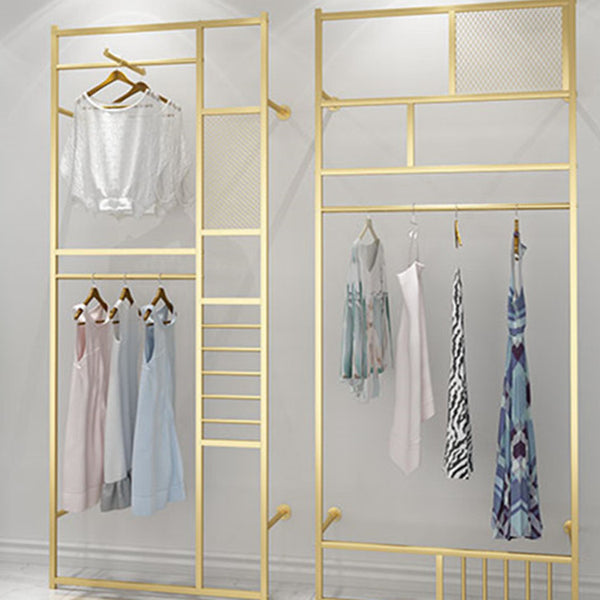 Gold 2 Layer Clothing Rack Display For Clothing Store